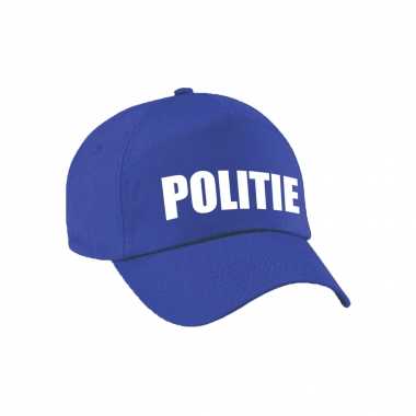Carnavalskleding blauwe politie agent verkleed pet / cap volwassenen helmond
