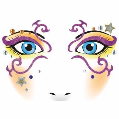 Carnavalskleding gezicht glitter plakkers prinses helmond