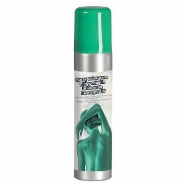 Carnavalskleding groene hair body paint glow the dark helmond