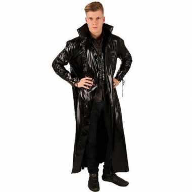 Carnavalskleding leather look jas zwart helmond