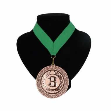 Carnavalskleding medaille nr. halslint groen helmond