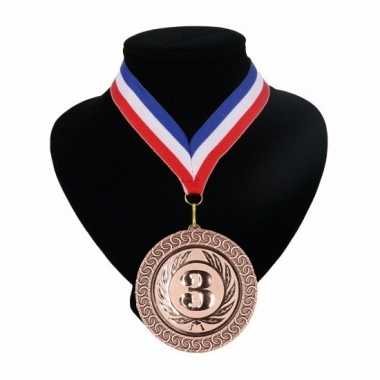 Carnavalskleding medaille nr. halslint rood wit blauw helmond