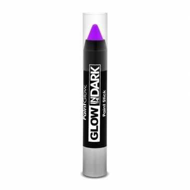 Carnavalskleding paarse make up stift glow the dark helmond