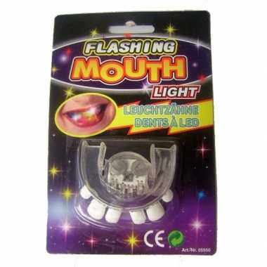 Carnavalskleding  Scheve tanden gebitje LED verlichting helmond