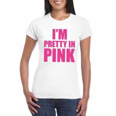 Carnavalskleding toppers i am pretty pink shirt wit dames helmond