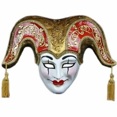 Carnavalskleding  Wandversiering vrolijke joker masker helmond