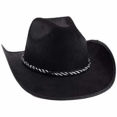 Carnavalskleding zwarte western hoed helmond