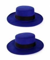 Carnavalskleding blauwe spanjaard hoed helmond