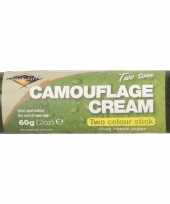 Carnavalskleding bruine groene camouflage creme stift gram helmond