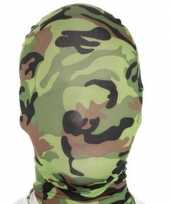 Carnavalskleding camouflage masker morphsuit helmond