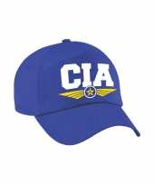 Carnavalskleding cia agent tekst pet baseball cap blauw kinderen helmond