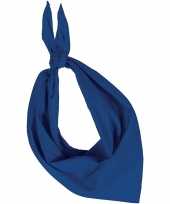 Carnavalskleding feest verkleed blauwe bandana zakdoek volwassenen helmond