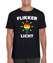Carnavalskleding flikker licht-shirt regenboog lampje zwart heren helmond