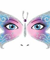 Carnavalskleding gezicht glitter plakkers vlinder helmond