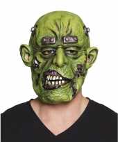 Carnavalskleding groen horror ogre monster masker latex helmond