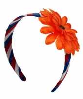 Carnavalskleding holland haarband oranje bloem helmond