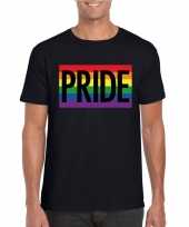 Carnavalskleding homo shirt pride regenboog vlag heren zwart helmond