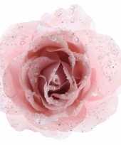 Carnavalskleding kerstroos roze kunstbloem helmond 10082877