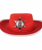 Carnavalskleding kinder sheriff hoed rood helmond