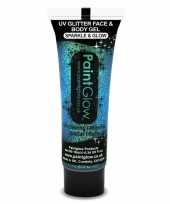 Carnavalskleding neon uv blauw glitter schmink helmond
