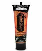 Carnavalskleding neon uv oranje glitter schmink helmond