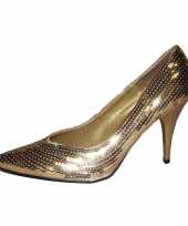 Carnavalskleding pumps gouden pailletten helmond