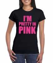 Carnavalskleding toppers i am pretty pink shirt zwart dames helmond