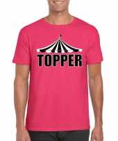 Carnavalskleding toppers t-shirt roze topper heren helmond