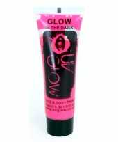 Carnavalskleding tube glow the dark schmink roze helmond