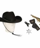 Carnavalskleding verkleed cowboys accessoires zwart mannen helmond