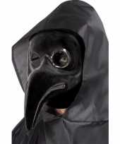 Carnavalskleding verkleed masker pest dokter zwart volwassenen helmond