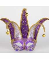 Carnavalskleding wandversiering masker paars lila helmond