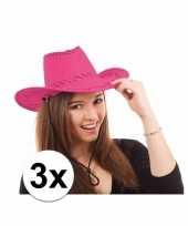 Carnavalskleding x cowboy hoed roze toppers helmond