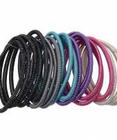 Carnavalskleding x haar elastiekjes gekleurd zonder metaal helmond