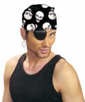 Carnavalskleding zwarte piraten bandana helmond